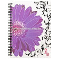 2016 hot-fancy flower personnalisé imprimé spirale carnet de cahier